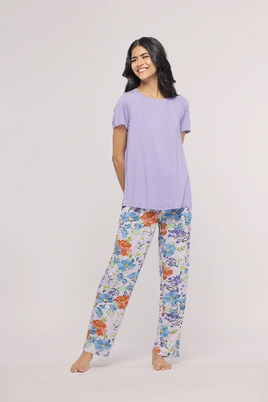 Delicate Fresh Florals Pajama Set Lightweight pajama sets