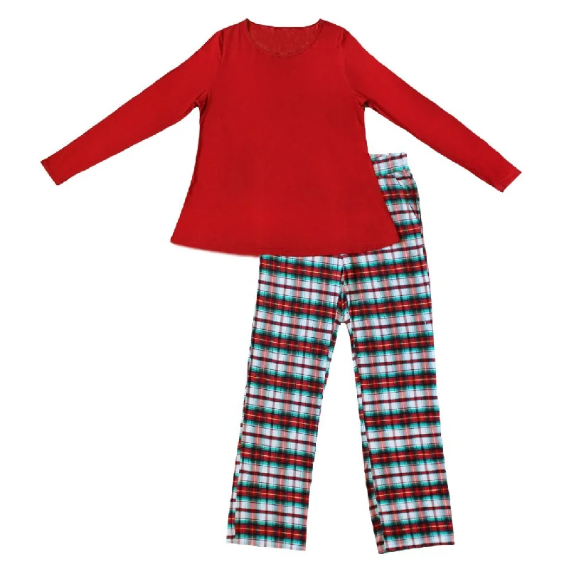 Holiday Plaid Women's Long Sleeve Pajama Set Best-value pajama sets