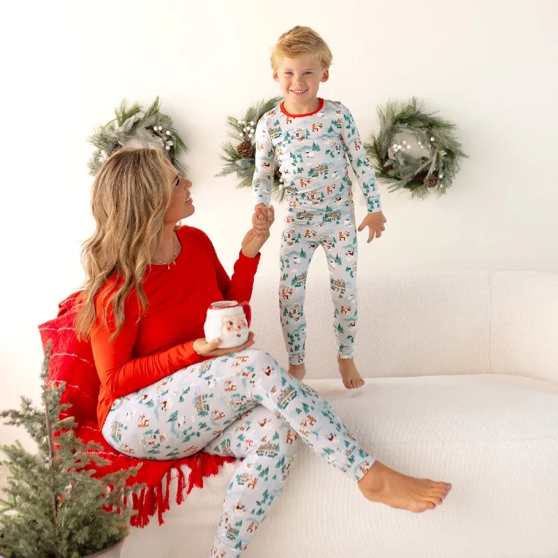 Magical Holiday Village Women's Long Sleeve Pajama Set Expensive pajama sets