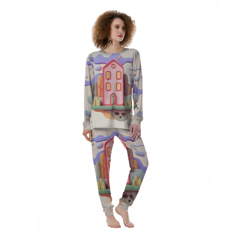 Pastel Modern House Print Women's Pajamas Macy’s pajama sets