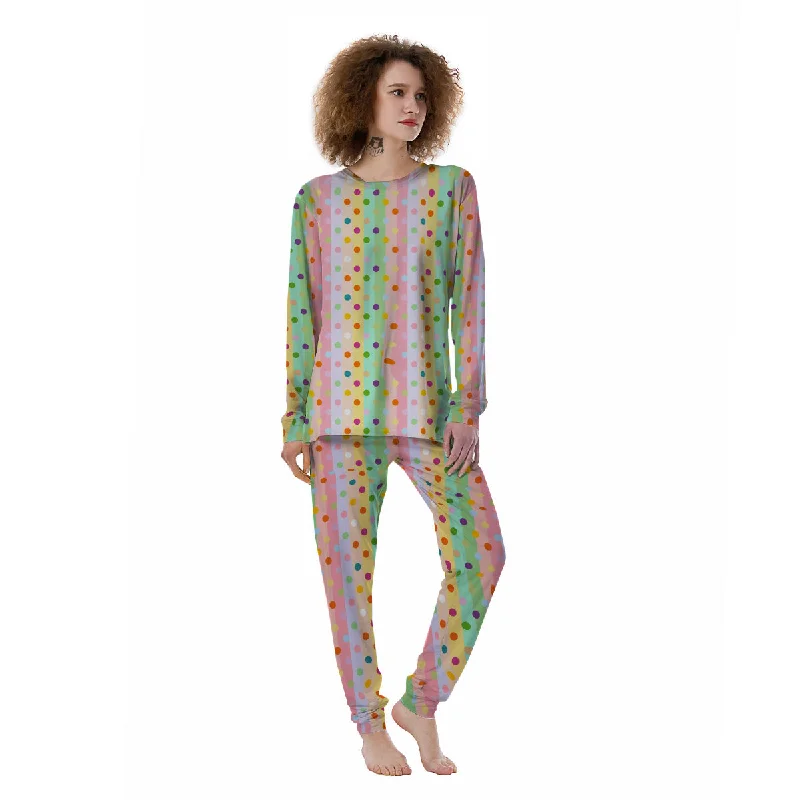 Pastel Polka Dots Print Pattern Women's Pajamas H&M pajama sets