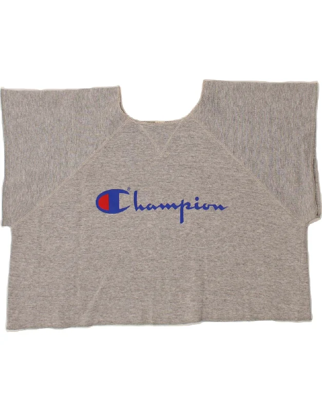 CHAMPION Womens Graphic Crop Sweatshirt Jumper UK 20 2XL Grey Best sweaters for formal occasions