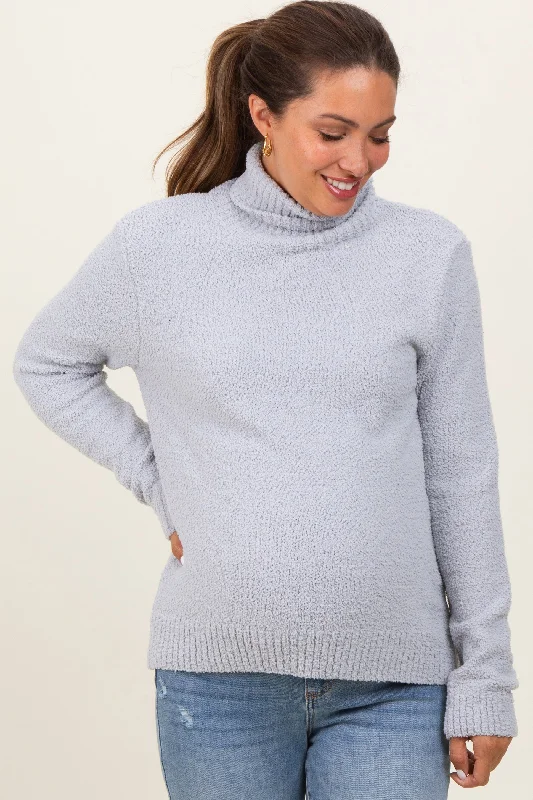 Heather Grey Turtleneck Chenille Knit Maternity Sweater Levi's sweaters