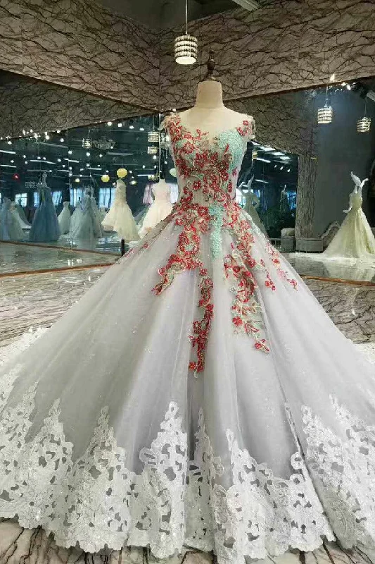 2024 Tulle Wedding Dresses A Line With Beads Rhinestones Scoop Neck Wedding Gown Set