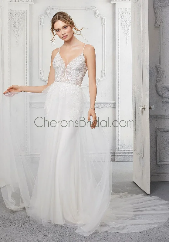 Blu - 5920 - Corinne - Cheron's Bridal, Wedding Gown Luxury Lace Gown