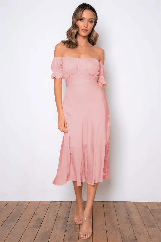 Samantha Dress - Blush Wedding guest midi dresses