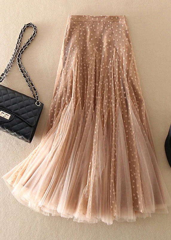 Fashion Meat Pink Zip Up Patchwork Tulle Skirt Spring Wedding guest unclassified skirts