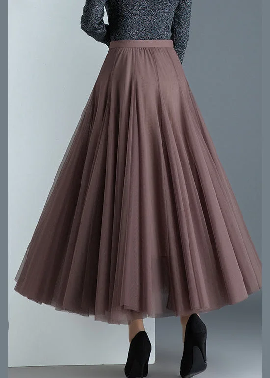 Fine elegant Pleated Casual Fall Winter Tulle Skirts Pleated unclassified skirts