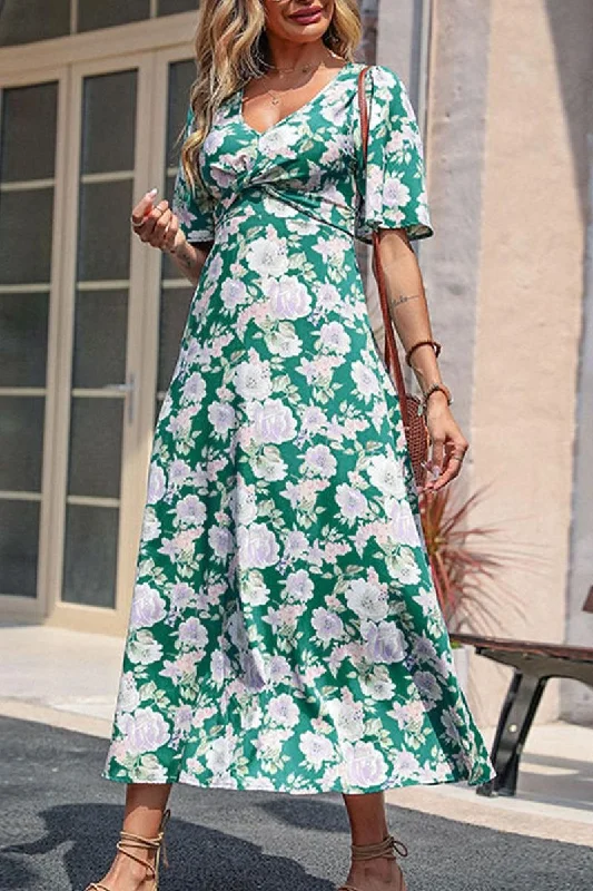 WOMEN HIGH EMPIRE WAIST FLORAL MAXI DRESS Best maxi dresses for date night