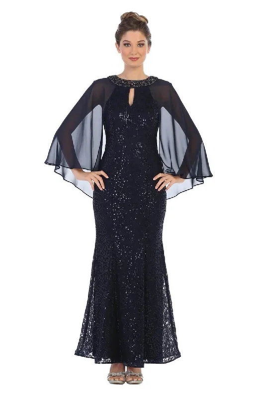 Mother of the Bride Long Formal Cape Dress Knitted maxi dresses