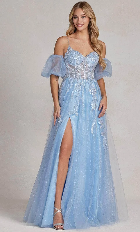 Nox Anabel E1173 - Cold Shoulder Tulle Prom Gown Trendy party dresses under $50