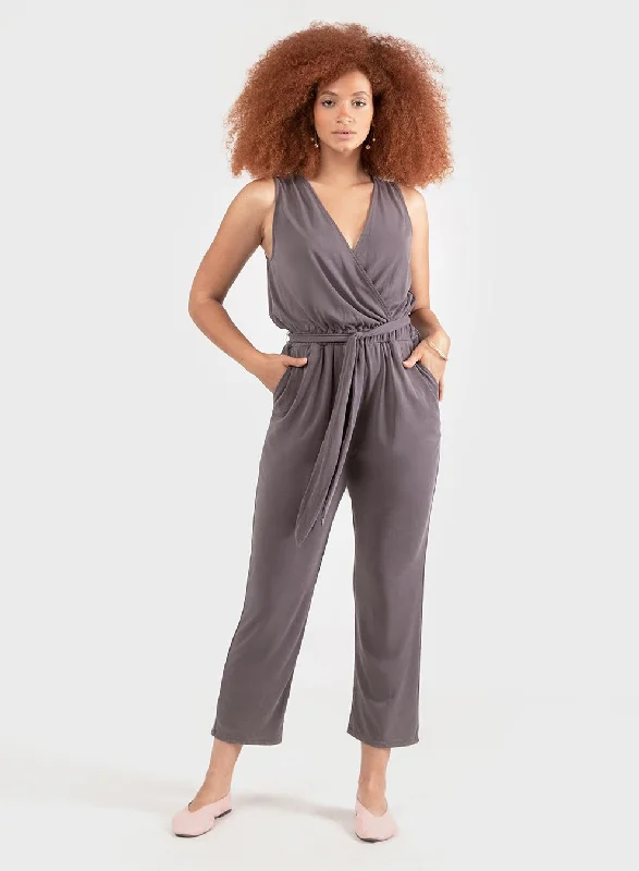 Dex Jersey Belted Wrap Jumpsuit Wrap unclassified dresses