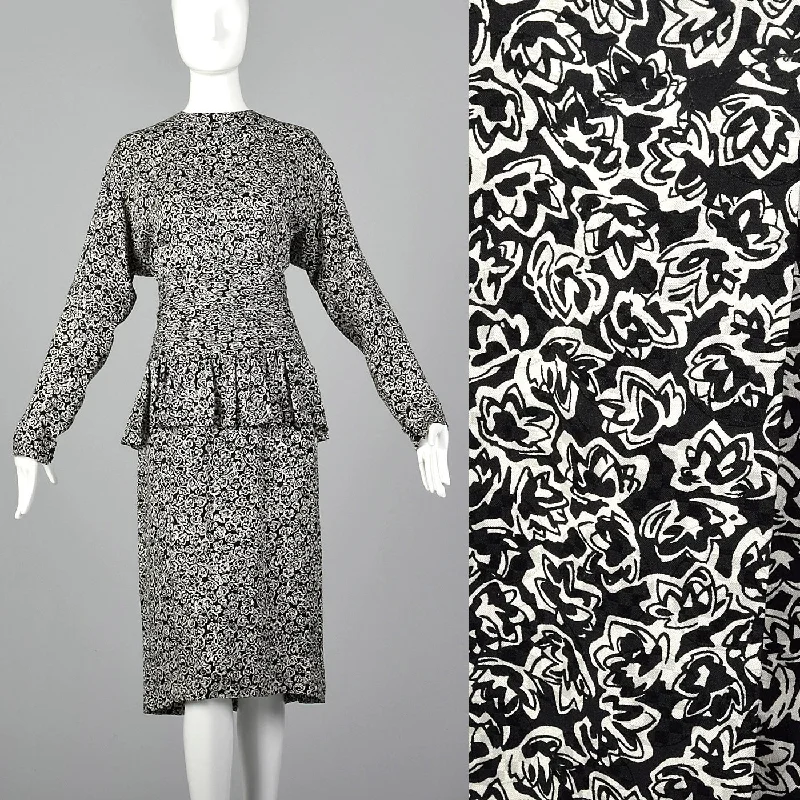 1980s Christian Dior Black and White Dress Open-back unclassified dresses