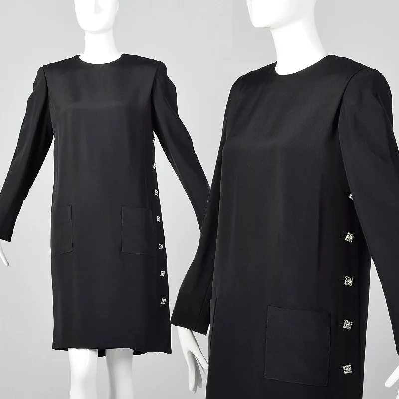 1980s Michael Novarese Black Dress Soft fabric unclassified dresses