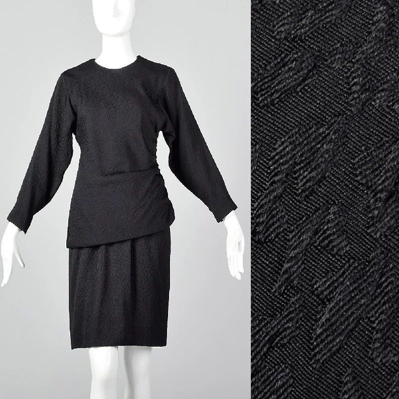 1990s Oscar de la Renta Black Two Piece Dress Date night unclassified dresses