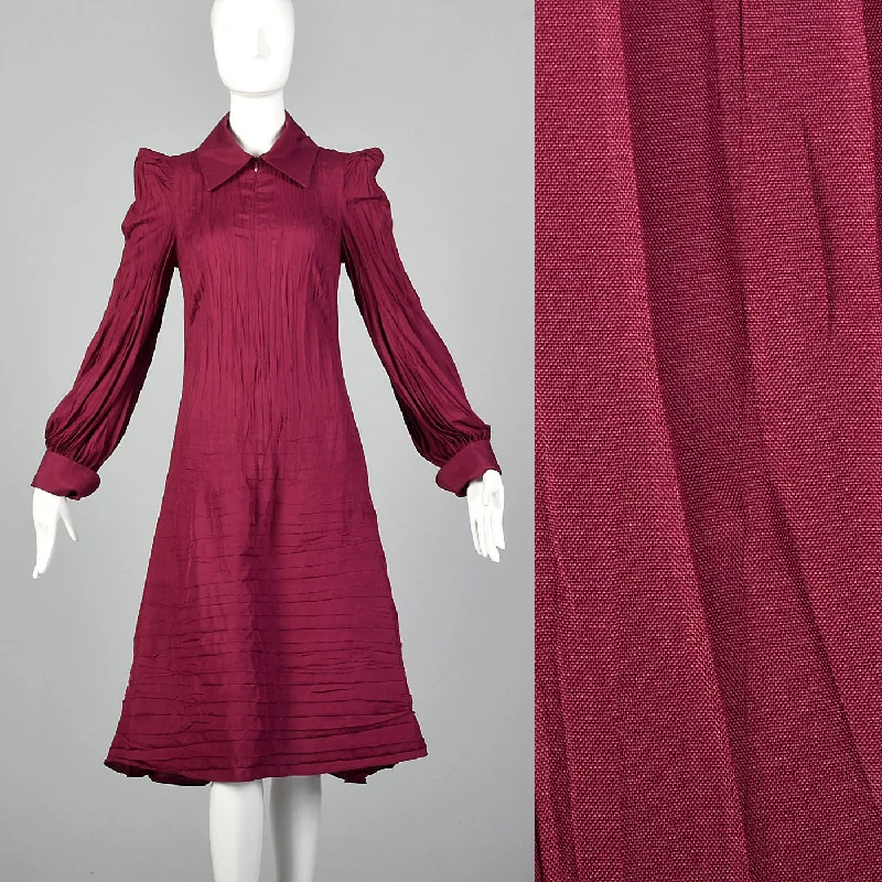 2010s Pleated Magenta Dress Discounted unclassified dresses