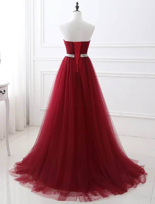 A-Line Elegant Quinceanera Prom Valentine's Day Dress Strapless Sleeveless Chapel Train Satin with Crystals Bold pattern unclassified dresses