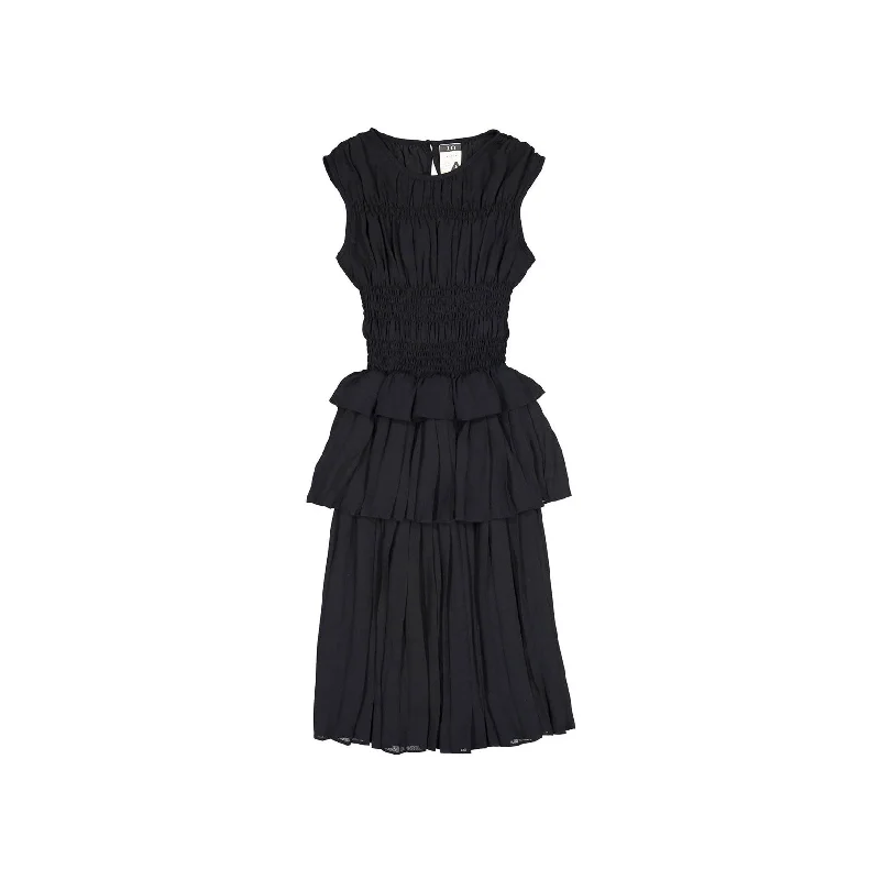 A4 Black Chiffon Layered Sleeveless Dress Elegant unclassified dresses