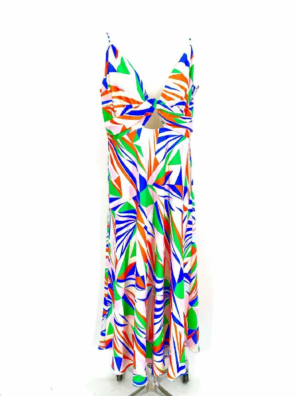 ALEXIA ADMOR Women's Multi-Color Spaghetti Strap Geometric Size 12 Dress Beaded unclassified dresses