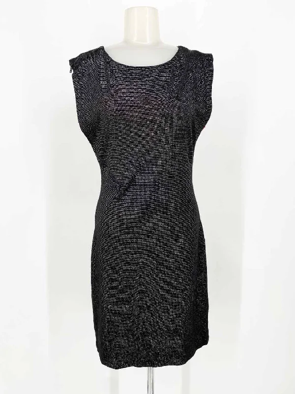 alice+olivia Women's Black Sleeveless Sparkle Size L Dress Soft fabric unclassified dresses