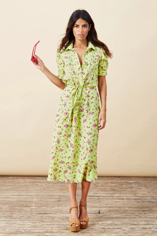 Amalia Dress in Lime Ditsy Long sleeve unclassified dresses