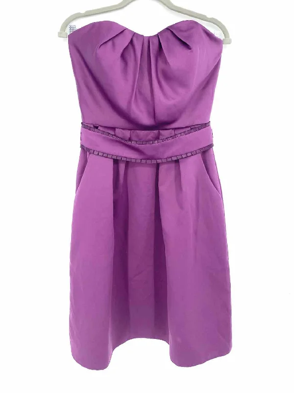 B2 Women's Purple Strapless Gathered Size 12/L Dress Mesh unclassified dresses