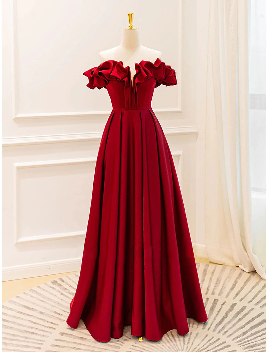 Ball Gown A-Line Evening Gown Empire Dress Prom Floor Length Sleeveless V Neck Jersey with Pleats Strappy Sleeveless unclassified dresses