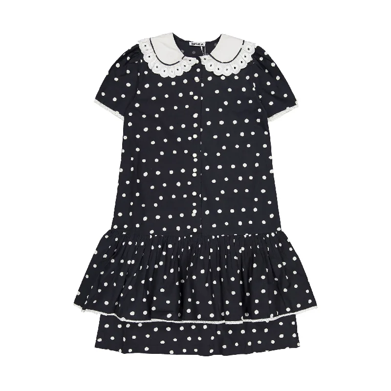 Batsheva Black Polka Dot Clarice Women's Dress Comfortable unclassified dresses