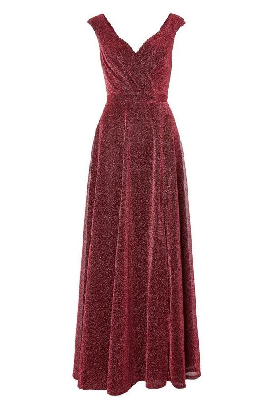 Berry Wrap Dress With Split Earthy tone unclassified dresses