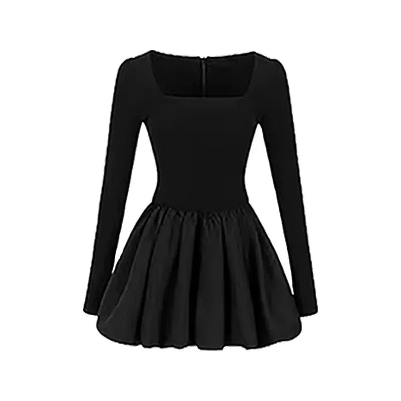 Black Princess Puffy Dress Women's Office unclassified dresses