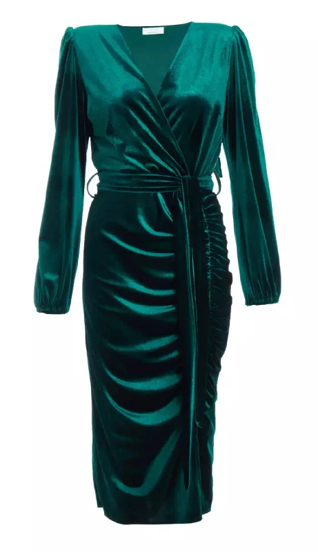 Bottle Green Velvet Dress Sexy unclassified dresses