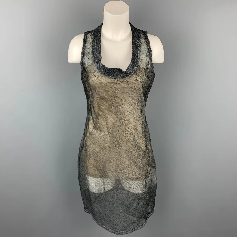 CALVIN KLEIN COLLECTION Size 4 Grey Textured Silk Sleeveless Shift Dress Lightweight unclassified dresses