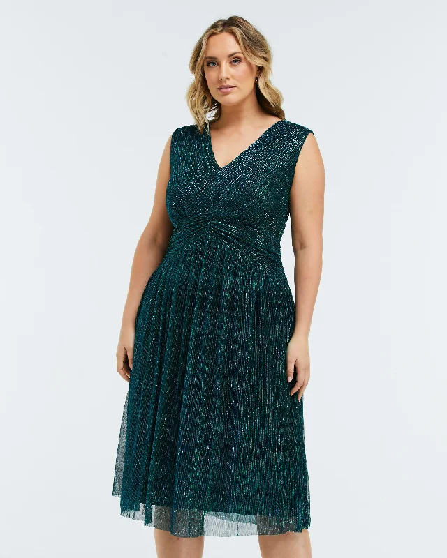 Camille Lurex Dress | Metallic Green Tulle unclassified dresses