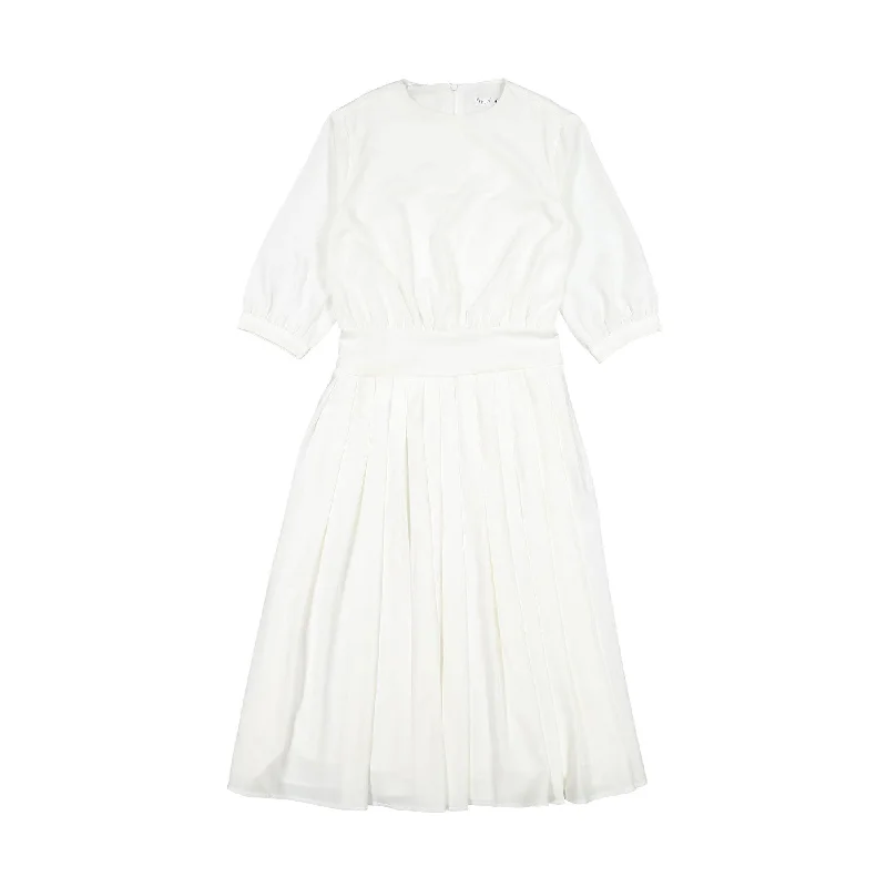 Darlin White Pleated Dress Halter unclassified dresses