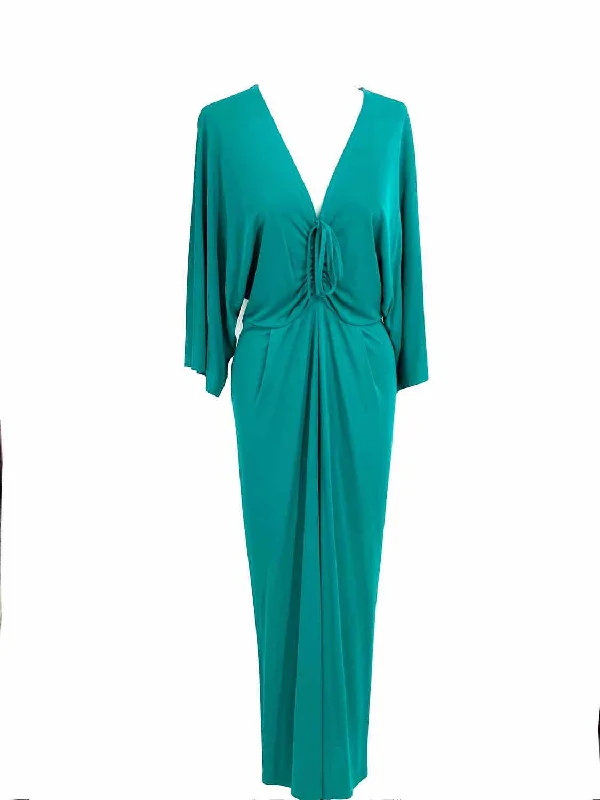 Diane Von Furstenberg Women's Teal Drawstring Size M Dress Vacation unclassified dresses