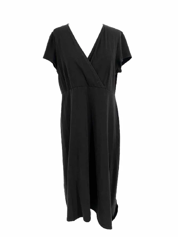 Eileen Fisher Women's Black V-Neck Size M Dress Dark color unclassified dresses