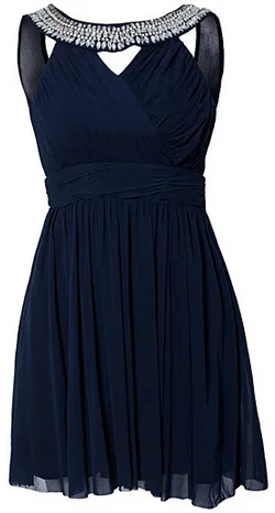 Trim Cross Front Dress Blue Popular unclassified dresses