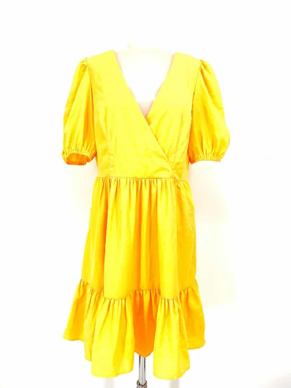 Eliza J Women's Yellow Polyester Size 8 Dress One-shoulder unclassified dresses