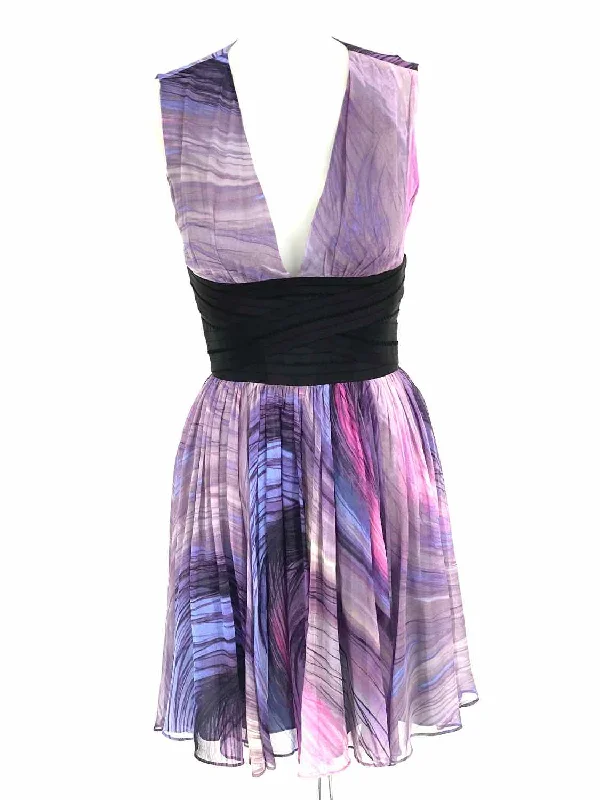 Elizabeth and James Sunset Jana Women Purple Sleeveless Silk Swirl Size 2 Dress Plus size unclassified dresses