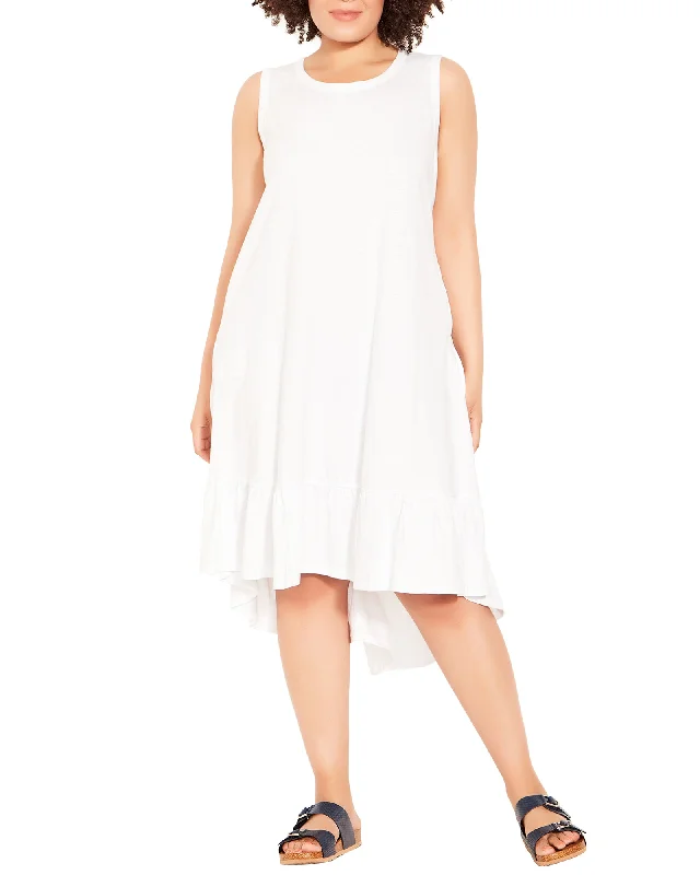 Evie Ruffle Dress | White Open-back unclassified dresses