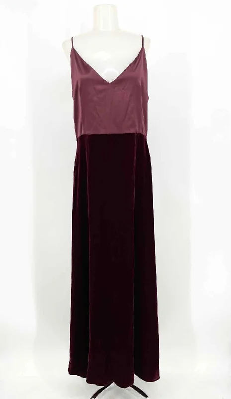 G Label by Goop Women's Plum Full-length Satin Velvet Holiday Size 12 Gown Long unclassified dresses