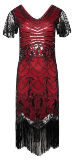 Gabrielle 1920s Flapper Dress Red Breathable unclassified dresses