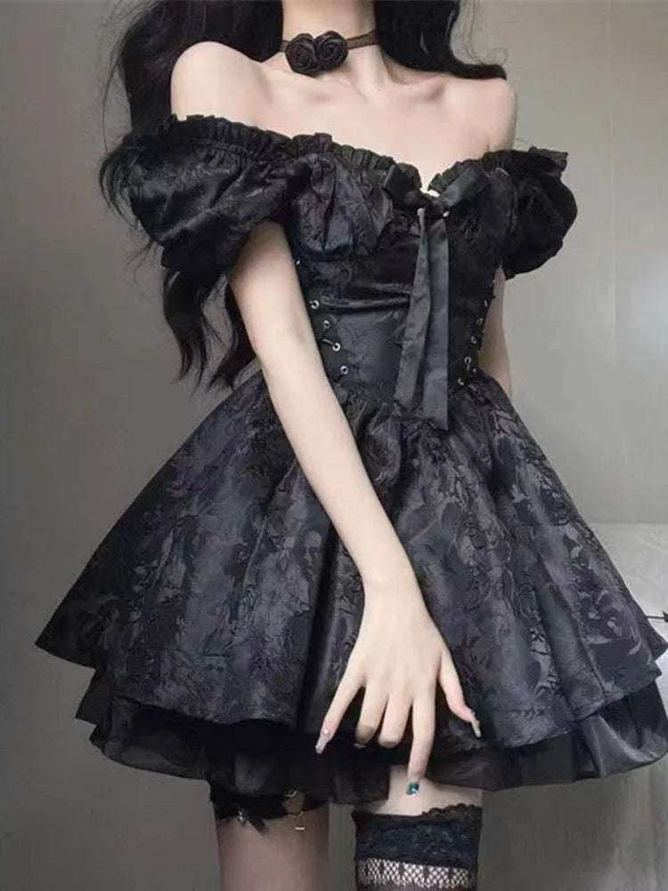 Gothic Goth Harajuku Bandage Dress Short unclassified dresses