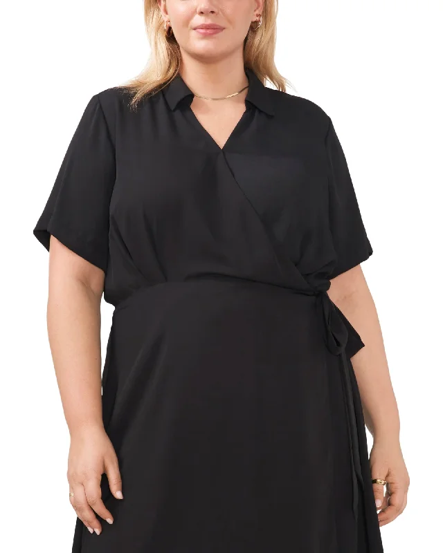 Harlow Collared Wrap Dress | RICH BLACK Wedding guest unclassified dresses