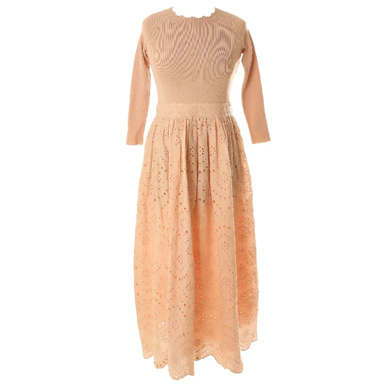 HEV Nude Knit To Eyelet Dress Vacation unclassified dresses