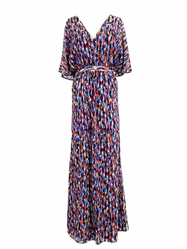 House of Harlow Women's Multi-Color Flowy Arms Abstract Resort Size S Dress Long unclassified dresses