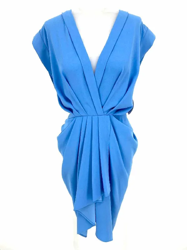 IRO Garm Women's Blue Faux Wrap Pleated Size 34/2 Dress Beach unclassified dresses