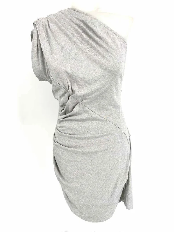 IRO Women's Gray One Shoulder Viscose Blend heather Size S Dress Dark color unclassified dresses