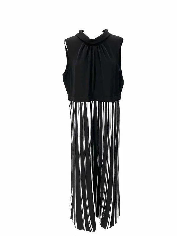 Karl Lagerfeld Women's black/white Empire Polyester Size 14 Dress Metallic unclassified dresses