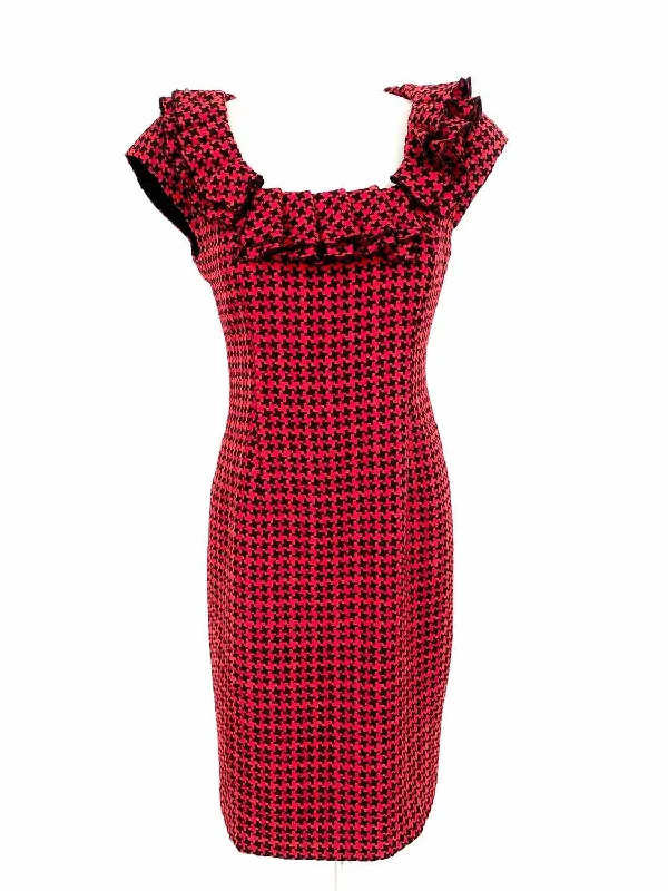 Kay Unger Women's Red/Black sheath Size 4 Dress Cocktail unclassified dresses